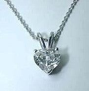1.53ct Heart shape Diamond Pendant Necklace 18kt White Gold JEWELFORME BLUE GIA certified