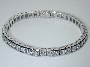 12.05ct Princess Cut Diamond Bracelet Anniversary Birthday Bridal Jewelry Gift JEWELFORME BLUE
