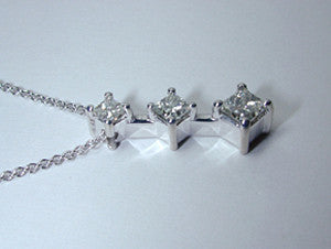 1.06ct Princess Diamond Pendant Necklace  JEWELFORME BLUE