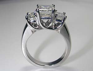 4.04ct G-VS1 Emerald ct Diamond Engagement Ring GIA certified 18KT White gold  JEWELFORME BLUE