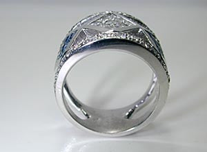 2.28ct Diamond and Sapphire Wedding Ring JEWELFORME BLUE