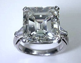 10.70ct Emerald Cut Diamond H-VS2 Platinum Diamond Engagement Ring GIA certified JEWELFORME BLUE