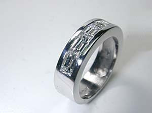 1.80ct Emerald Cut Diamond Men's Ring 18kt JEWELFORME BLUE
