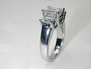 4.03ct F-VS2 GIA Emerald Diamond Engagement Ring 18kt White Gold JEWELFORME BLUE