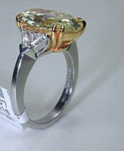 23.02ct Fancy Yellow Oval Shape Diamond Engagement Ring VVS2 GIA certified JEWELFORME BLUE