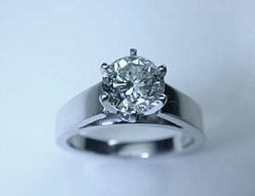1.07ct Round Diamond Engagement Ring 18kt GIA certified JEWELFORME BLUE not blue nile