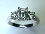 0.74ct Emerald Cut Diamond Engagement Ring G-SI1 GIA certified  JEWELFORME BLUE