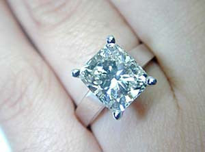 3.02ct Radiant Cut Diamond Engagement Ring  EGL certified  JEWELFORME BLUE