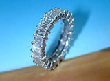 6.05ct Emerald Cut Diamond Eternity Wedding Ring 18kt white gold JEWELFORME BLUE
