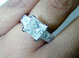 4.30ct Princess Cut Diamond Engagement Ring 18kt White Gold GIA certified JEWELFORME BLUE