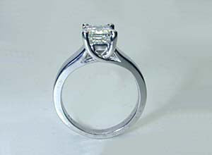2.07ct Emerald Cut Diamond Engagement Ring 18kt White Gold JEWELFORME BLUE