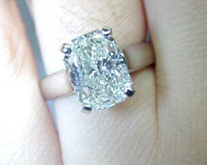 3.65ct Cushion Cut Diamond Engagement Ring cushion D-SI1 EGL certified JEWELFORME BLUE