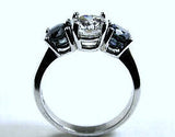2.56ct G-SI1 Diamond & Sapphire Engagement Ring JEWELFORME BLUE Birthday Anniversary Three Stone Rings