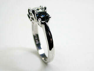 2.30ct G-SI1 Round Diamond & Sapphire Engagement Ring Platinum JEWELFORME BLUE GIA