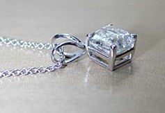 1.51ct H-VS2 Asscher Cut Diamond Pendant Necklace GIA certified