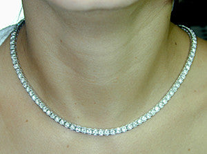 11.15ct Round Diamond Opera Necklace 18kt White Gold Birthday Bridal Gift JEWELFORME BLUE