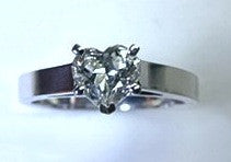 1.01ct E-VVS2 Heart Shape Diamond Engagement Ring GIA CERTIFIED JEWELFORME BLUE