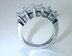 Princess Cut Diamond Wedding Ring 1.52ct 18kt JEWELFORME BLUE
