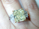 6.11ct Fancy Yellow  Radiant Cut Diamond Engagement Ring 900,000 GIA certified JEWELFORME BLUE