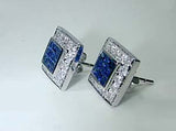 2.13ct Sapphire & Diamond Earrings 18kt JEWELFORME BLUE