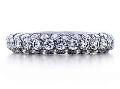 2.85ct "Etoile" Design Round Diamond Eternity Ring  Birthday Anniversary Jewelry JEWELFORME BLUE