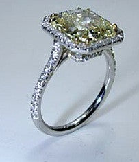 8.05ct Radiant Cut Fancy Yellow Diamond Engagement Ring GIA certificate JEWELFORME BLUE