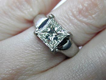 5.03ct G-VS1 Princess Cut Diamond Engagement Ring GIA certified JEWELFORME BLUE