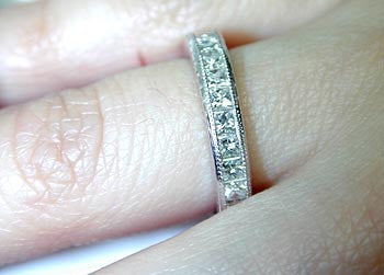 1.90ct Princess Cut Diamond Eternity Ring Platinum JEWELFORME BLUE