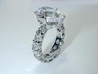 7.10ct Pear shape Diamond with Eternity ring band GIA certified JEWELFORME BLUE