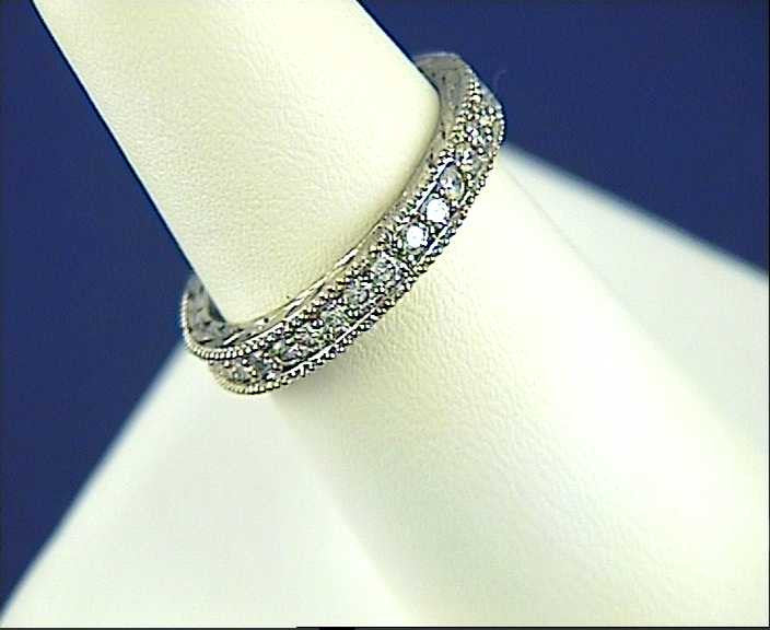 1.02ct Round Diamonds Eternity Wedding Ring Platinum JEWELFORME BLUE Stack ring