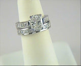 2.97ct Radiant Cut Diamond Engagement Wedding ring set JEWELFORME BLUE