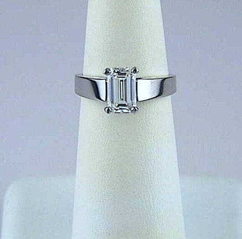 1.53ct Emerald cut Diamond Engagement Ring Platinum GIA certified JEWELFORME BLUE