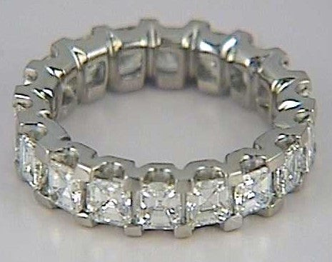 5.07ct Asscher Cut Diamond Eternity Ring 18kt White Gold JEWELFORME BLUE