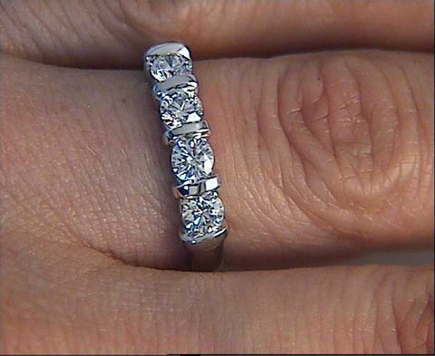 0.70ct Round Diamond Wedding Ring 18kt White Gold JEWELFORME BLUE