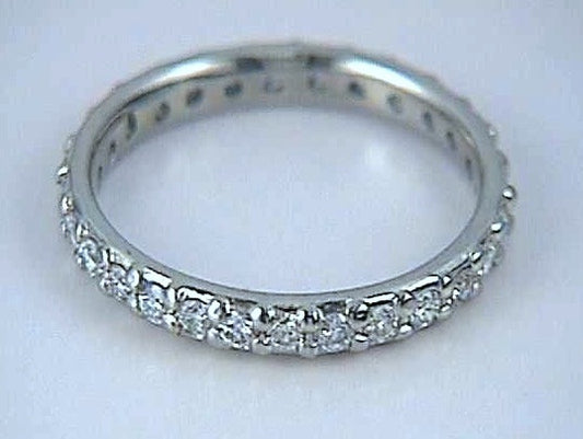 0.65ct Round diamonds Eternity Wedding Ring 18kt white Gold Anniversary JEWELFORME BLUE
