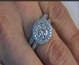 3.01ct Round Diamond Engagement Ring GIA certified 18kt White Gold JEWELFORME BLUE