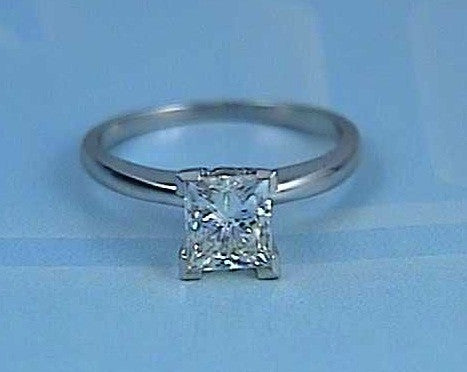 1.12ct I-VS2 Princess cut Diamond Engagement ring 18kt White Gold Bridal Anniversary Gift JEWELFORME BLUE 900,000 GIA certified Diamonds not blue nile
