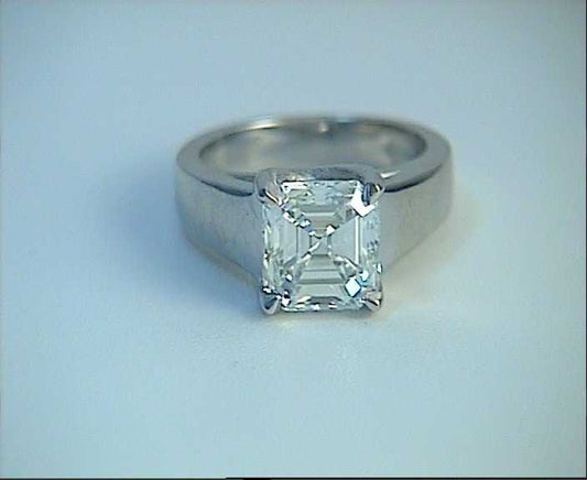 3.01ct G-VS1 Asscher Cut Diamond Engagement Ring GIA certified 18kt JEWELFORME BLUE