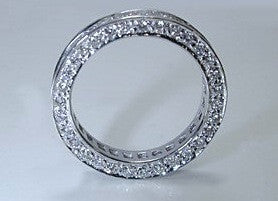 2.02ct Princess diamond Eternity Wedding Ring Band 18kt white Gold JEWELFORME BLUE