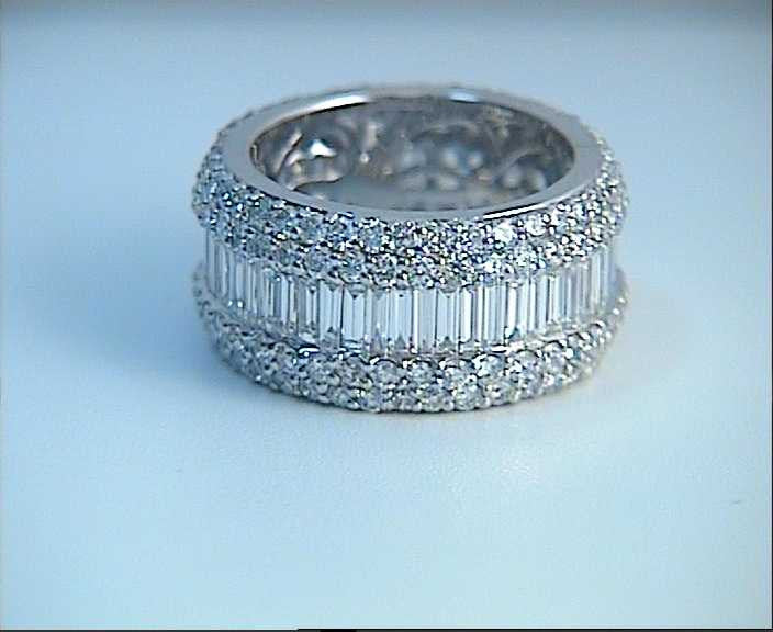 9.80ct Baguettes and Round Diamonds Eternity Wedding Ring Band Anniversary JEWELFORME BLUE