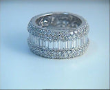 7.85ct Platinum Baguettes & Rounds Diamond Eternity Ring band JEWELFORME BLUE