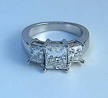 2.56ct F-VS Princess Diamond Engagement Ring  GIA certified JEWELFORME BLUE