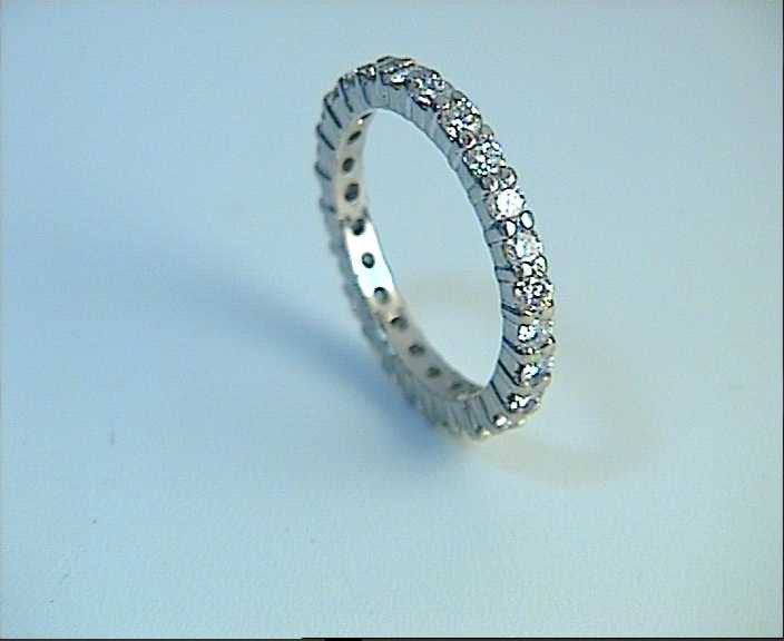 1.02ct Round Diamonds Eternity Wedding Ring 18kt White Gold JEWELFORME BLUE Stack Ring