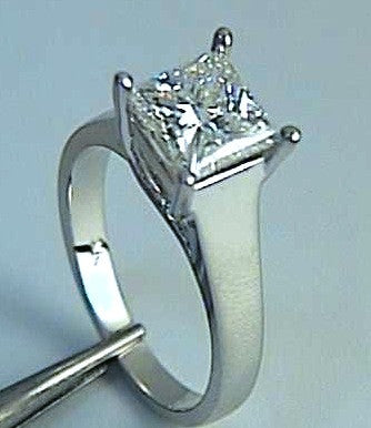 3.00ct E-SI2 Princess Cut Diamond Engagement Ring GIA certified JEWELFORME BLUE