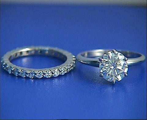 2.02ct H-SI2 Round Diamond Enagement Ring & Wedding Eternity Set JEWELFORME BLUE 900,000 GIA EGL Certified diamonds