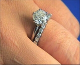 2.02ct H-SI2 Round Diamond Enagement Ring & Wedding Eternity Set JEWELFORME BLUE 900,000 GIA EGL Certified diamonds