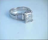 2.65ct Princess Diamond Engagement Ring 18kt white gold GIA certified