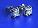 1.72ct Princess Diamond Earrings studs 18kt white Gold JEWELFORME BLUE 900,000 GIA EGL certified diamonds