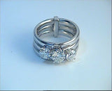 1.51ct G-SI1 3 Round Diamond Engagement Ring 18kt White Gold Fine JEWELFORME BLUE