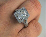 4.07ct Cushion Cut Diamond Engagement Ring GIA certified 18kt White Gold JEWELFORME BLUE